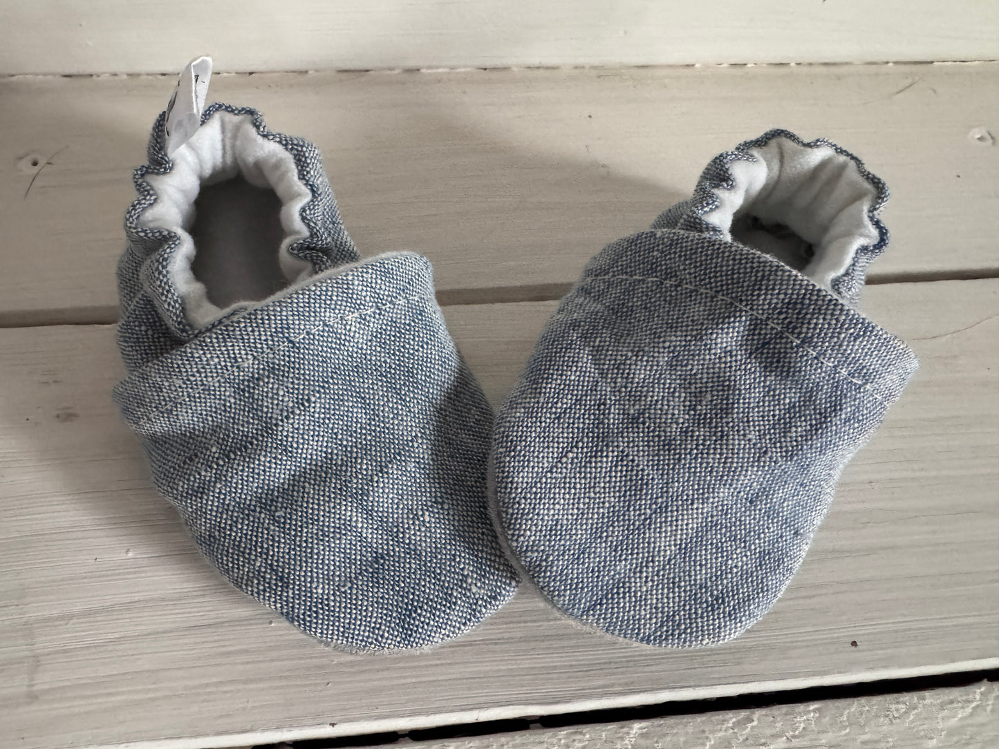 Up Cycled Linen Soft Soled Shoe 0-6 months