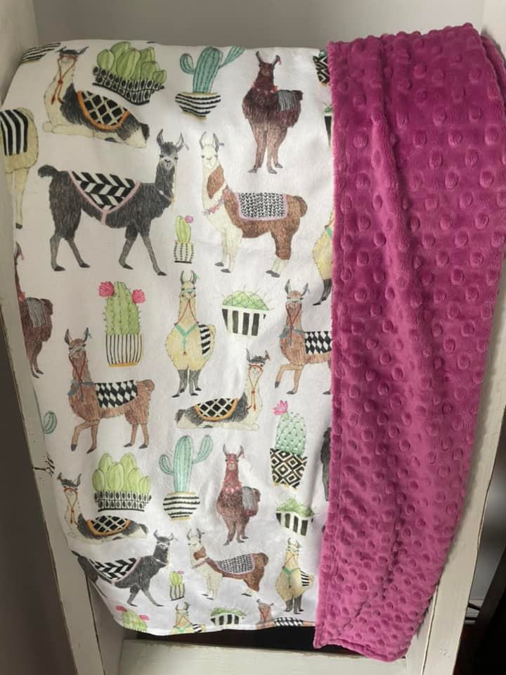 Minky Blanket Llama